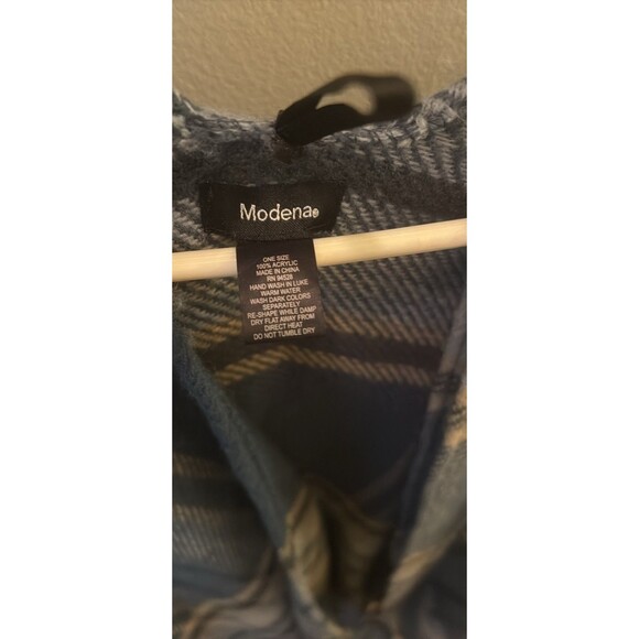 Women's  Cape- Wrap Blue plaid for Fall or Winter ,One Size - Picture 3 of 11